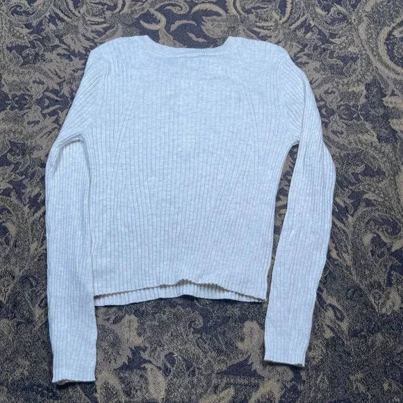 American Eagle Cropped Henley Pullover Sweater Oatmeal Womens Size XL New W Tags - Picture 8 of 8